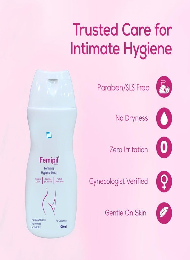 Pil Femipil Lotion | Intimate Wash for Women (100ml,Pack of 2) | Enriched with Vitamin E, Aloevera Extracts & Lactic Acid | Prevents Dryness, Itchiness & Irritation - Image 4